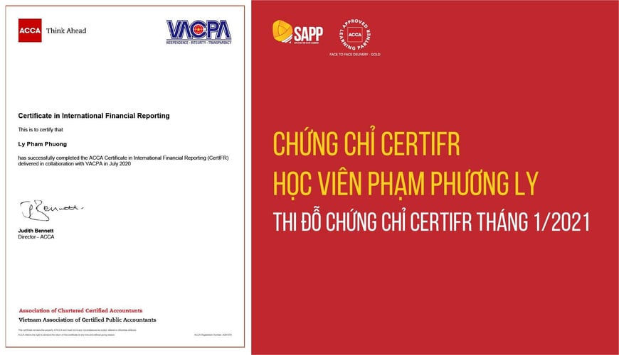 Chứng chỉ CertIFR học viên Phạm Phương Ly - SAPP Academy